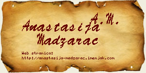 Anastasija Madžarac vizit kartica